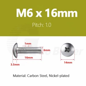M2 M3 M4 M5 M6 Phillips Pan Truss Head Machine Screws Bolts Steel Nickel-plated