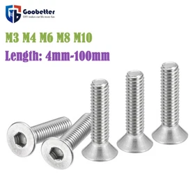 M2 M3 M4 M5 M6 - M10 Allen Hex Socket Countersunk Flat Head Screws Hexagon Bolts