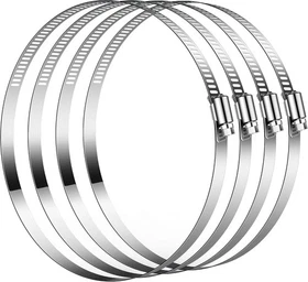 VIVOSUN Stainless Steel Air Ducting Clamps, 4/6/8/12 Inch Adjustable Hose Cla...