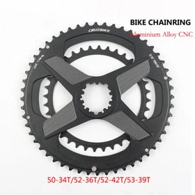 Road Bike Double Chainrings 50-34/52-36/52-42/53-39T Bicycle ChainWheels 104BCD