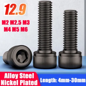 CAP HEAD ALLEN SCREWS SELF COLOUR HIGH TENSILE 12.9 SOCKET BOLTS M2 M3 M4 M5 M6