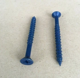 Lot of 10 to 40 1/4" x 2 3/4" long flat head concrete screw/anchor.