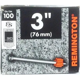 REMINGTON  LOW VELOCITY POWER FASTENERS, (Concrete nails)