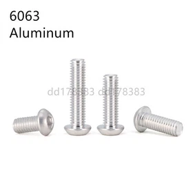 Aluminum Alloy 6063 Allen Bolts Hex Socket Button Head Screws M2 M3 M4 M5 M6 M8