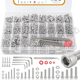 M2 M3 M4 M5 Nuts & Bolts,Stainless Steel Metric Bolt Assort.-Lock & Flat Washers