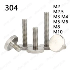 304 Stainless Steel Round Large Flat Head Knurled Thumb Screws M2/M3/M4/M5/M6/M8