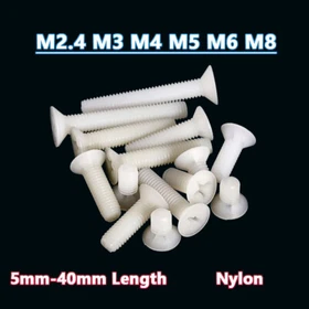 Phillips Countersunk Screws Nylon Flat Head Machine Bolts M2.5 M2 M3 M4 M5 M6 M8