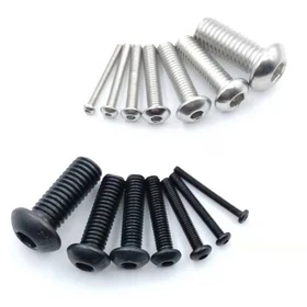 10Pcs M2 M3 M4 M5 M6 M8 304 Black Carbon Steel Hexagon Head Allen Screw Bolt