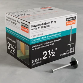Simpson PDPAWL-250MG PDPAWL .157 in. x 2-1/2 in. Mechanically Galvanized Powder-
