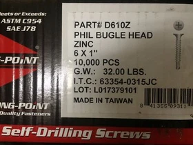INTERCORP Self Drilling Philips Bugle Head Screws (Choose Size & Quantity)