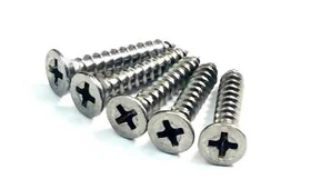Door Hinge Wood Screws - Satin Nickel - #9 X 1" Inch