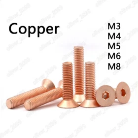 99.9% Pure Copper Hex Socket Bolts Countersunk Flat Head Screw M2/M3/M4/M5/M6/M8