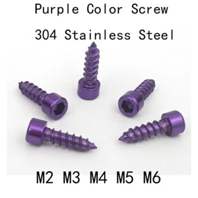 M2 M3 M4 M5 M6 Purple SUS304 Allen Screw Cylindrical Head Self-tapping Nail