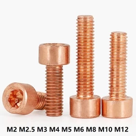 99.9% Pure Copper Cu Allen Bolt Cap Head Screws Hex Socket M2 M3 M4 M5 M6 M8 M12