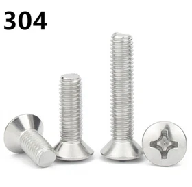 304 Stainless Steel Phillips Countersunk Raised Head Screws M2 M3 M4 M5 M6 M8