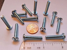 #10-24 x 1" Pan Head, Slotted Drive, Steel, Zinc Plated, 1in. Screws 10-24 x 1"