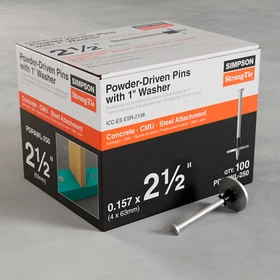 Simpson PDPAWL-250 PDPAWL .157-in. x 2-1/2-in. Powder-Actuated Pin w/ 1-in. Wash