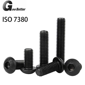 M2 M3 M4 M5 Button Head Screws Black Hex Allen Socket Bolts High Tensile 10.9