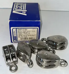 3449-21764 ACCO Double Sheave Pulley Bright Zinc