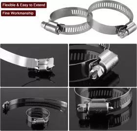 313055753761 AUVOTUIS Steel Hose Clamps Worm Gear #3