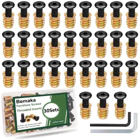 H-F-112-Y-BK BEMAKA Furniture Screw Wood Inserts Nuts