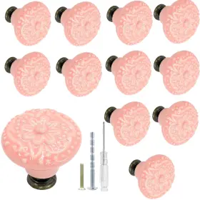 QY20240529-101 BIAUNGDO Pink Ceramic Round Cabinet Drawer