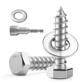 BNC08006 BNUOK Hex Head Lag Screws Bolts Flat Washers Stainl