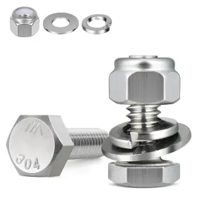 BNX03053 BNUOK Hex Head Screw Bolt Lock Nuts Flat Washers