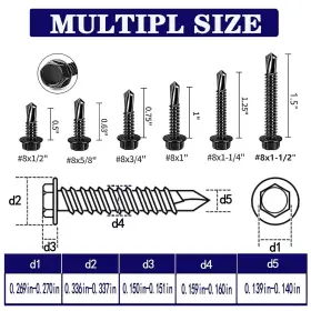 SZ311680008 STEEL Zambase Tapping Screws Hex #2