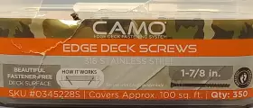 0345228S CAMO Edge Deck Screws Steel Covers #3