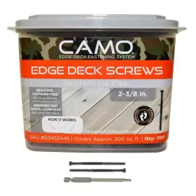 0345244S CAMO Hidden Edge Deck Fasteners Screw Steel Trimhead