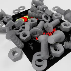 602168950526 CATERPILLAR RED Countersunk Screws Nuts Bolts