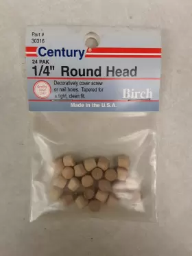 081838303167 CENTURY Birch Screw Covers Round Head