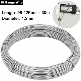 730869877078 CERPOURT Gauge Galvanized Solid Wire Hobby Steel #2