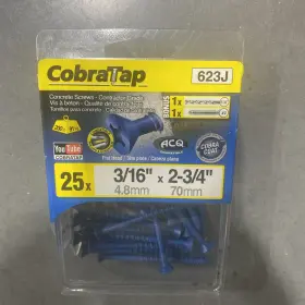 623J COBRATAP Cobra Flat Head Concrete Screws
