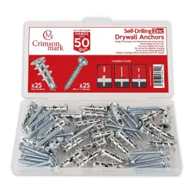 CRM51 CRIMSONMARK Drilling Drywall Anchors Screws Supe Kit