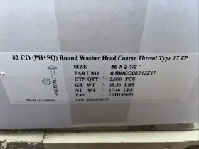 841572115712 CSH Zinc Round Washer Head Cabinet Mounting