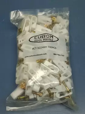 4CT-SCDWH CUSTOM TOOL SUPPLY Clips Dual Screw Directv Coaxial