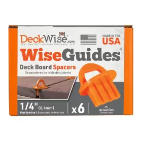 SPCR-1-4-ORANGE-6PC DECKWISE Wiseguides Gap Deck Board Spacer
