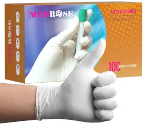 LG-M-100 DIROSE Medrose Latex Gloves Rubber Disposable Pow