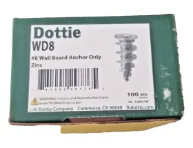 781002297765 DOTTIE Lh Zinc Alloy Wallboard Anchor #2