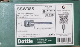 SSW38S DOTTIE Mount Rod Hanger Wood Drilling Zinc Coated
