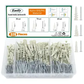 791715984258 EASILY Drywall Anchors Screws Drilling Wall Kit
