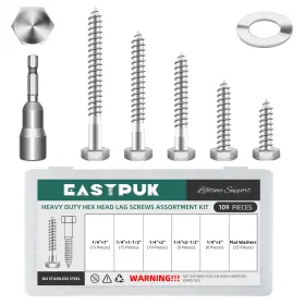 EP-TZ00136 EASTPUK Hex Head Lag Bolts Screws Kit