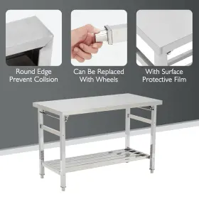 196336103543 FASHIONWU Steel Table Folding Kitchen #3