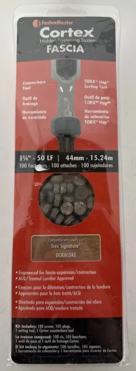 608309449225 FASTENMASTER Cortex Hidden Fastening Fascia Trex