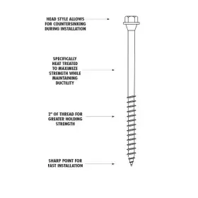 FMTLOK212-50 FASTENMASTER Timberlok Structural Wood Screws #3