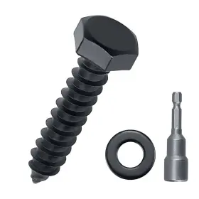 08HH0203-20 FAYEPLOO Hex Head Lag Screws Bolts Flat Washers