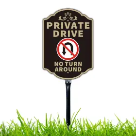 I-1014PDNT-1 FELEXDO Private Drive Turn Sign Road Reflec