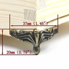 768430623731 FUJIYUAN Alloy Jewelry Chest Box Wood Feet Leg #2